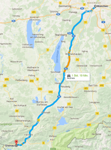 Driving directions from Munich